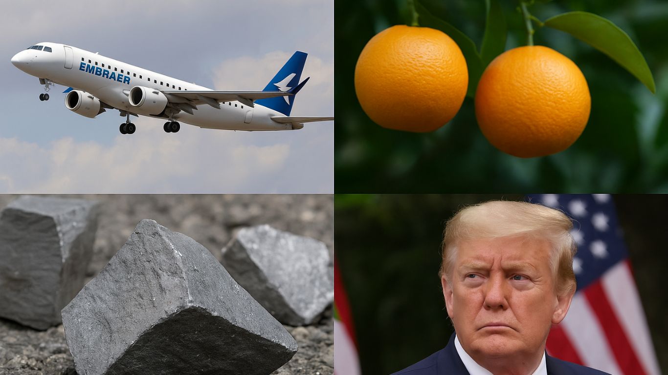 Tarifaço de Trump: taxa de 50% contra o Brasil exclui aviões, veículos, energia e alimentos