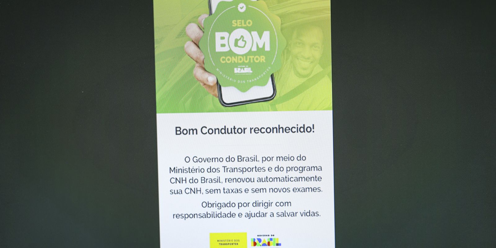 Renovação automática da CNH alcança 323 mil motoristas na primeira semana